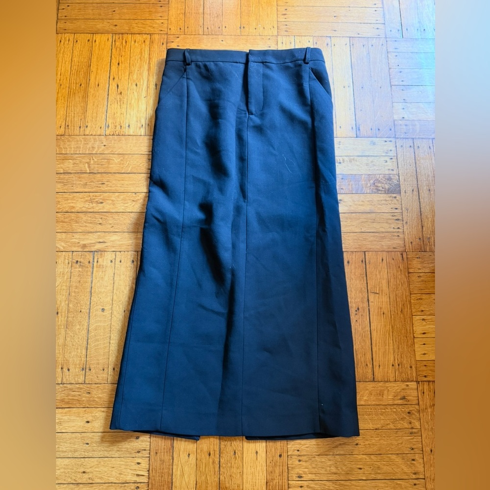 Zara Black Long Tailored Skirt M